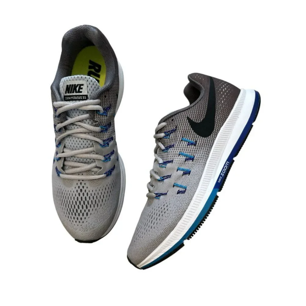Nike Air Zoom Pegasus 33 Running Shoes Sneakers Gray Mens Size 10 831352-004